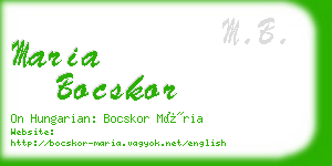 maria bocskor business card